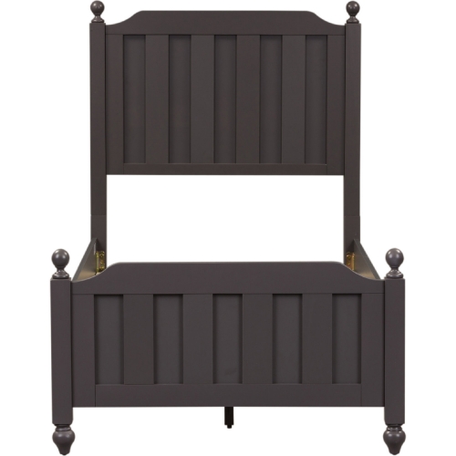 Cottage View Twin Panel Bed in Dark Gray Finish