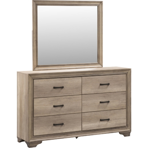 Sun Valley Dresser & Mirror in Sandstone Finish