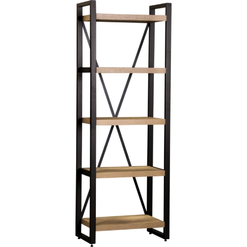 Sun Valley Tall Pier Unit Bookcase in Sandstone & Faux Metal