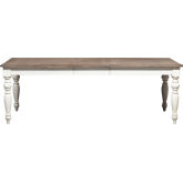 Abbey Road 90" Dining Table in White & Brown