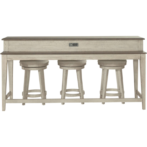 Ivy Hollow 4 Piece Set in Weathered Linen & Taupe Wood & Beige Fabric