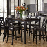 Thornton II 7 Piece Gathering Dining Set in Black & Brown