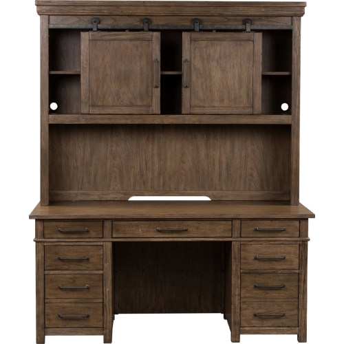 Sonoma Road Credenza & Hutch in Weather Bark Finish