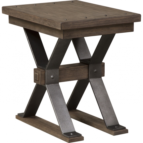 Sonoma Road Side Table in Weathered Bark Finish