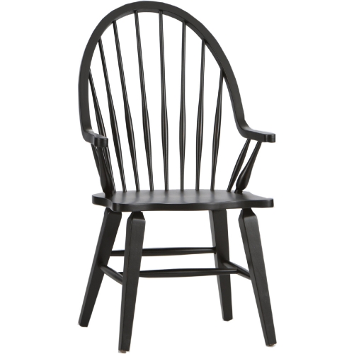 Hearthstone Windsor Back Dining Arm Chair in Black (Set of 2)