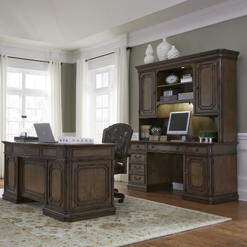 Amelia 5 Piece Jr Executive Desk Set in Antique Toffee