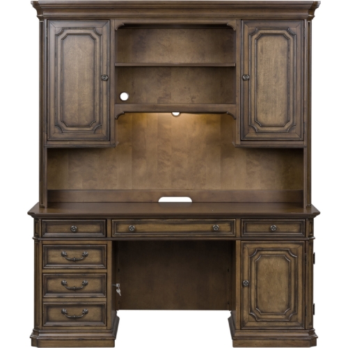 Amelia Jr Executive Credenza & Hutch in Antique Toffee