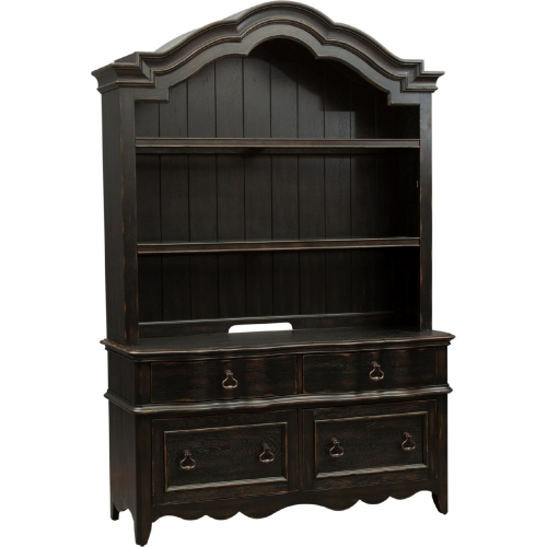 Chesapeake Credenza & Hutch in Antique Black