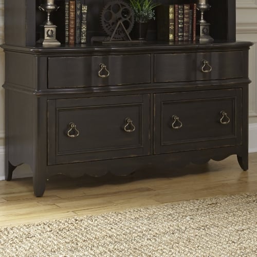 Chesapeake Credenza in Wirebrushed Antique Black Finish