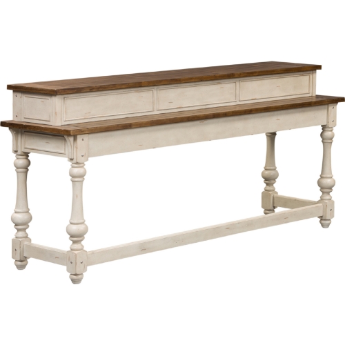 Morgan Creek Console Bar Table in White & Brown