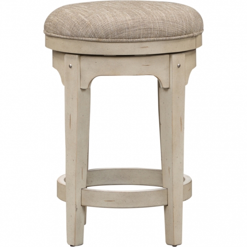 Morgan Creek Counter Swivel Stool in White & Brown