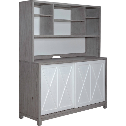 Palmetto Heights Server & Hutch in Shell White & Driftwood