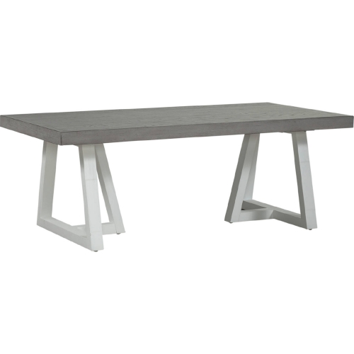 Palmetto Heights Coffee Cocktail Table in Shell White & Driftwood Finish