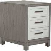 Palmetto Heights 3 Drawer Chair Side Table in Shell White & Driftwood Finish