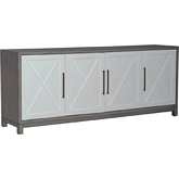 Palmetto Heights 78" TV Console in Shell White & Driftwood Finish