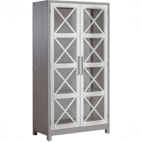 Palmetto Heights Display Cabinet in Shell White & Driftwood Finish