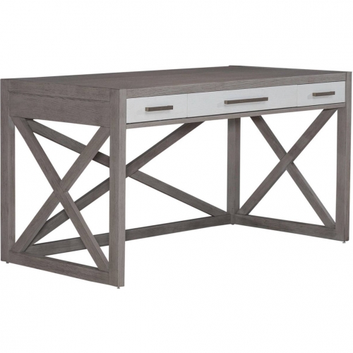 Palmetto Heights Writing Desk in Shell White & Driftwood Finish