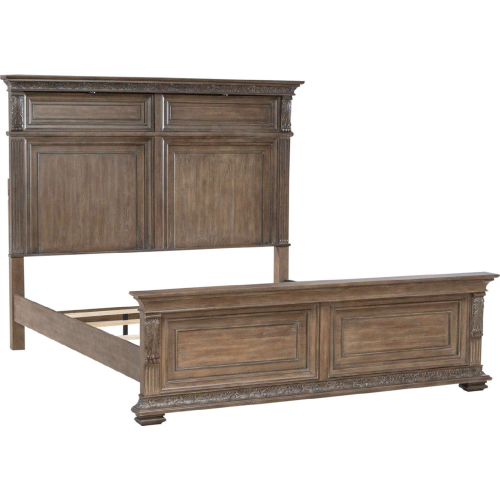 Carlisle Court King Panel Bed in Waxed Chestnut Finish Wood