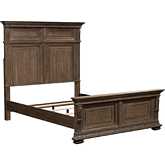 Carlisle Court Queen Panel Bed in Waxed Chestnut Finish Wood