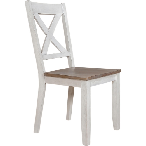 Lakeshore X Back Dining Chair in White & Wood