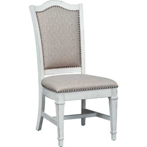 Abbey Park Dining Chair in Antique White & Fabric (Set of 2)