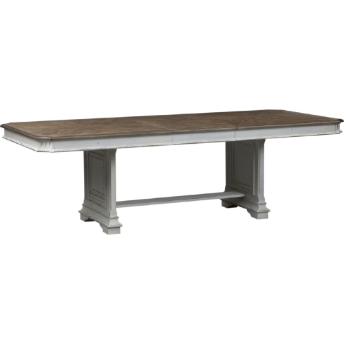 Abbey Park 98" Trestle Dining Table in Antique White