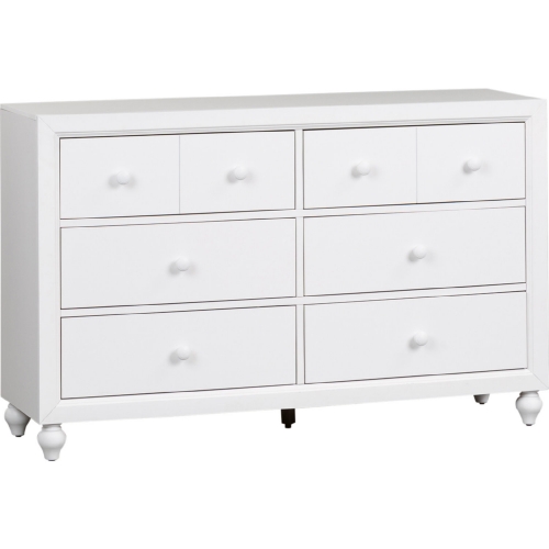 Cottage View 6 Drawer Dresser in White Finish