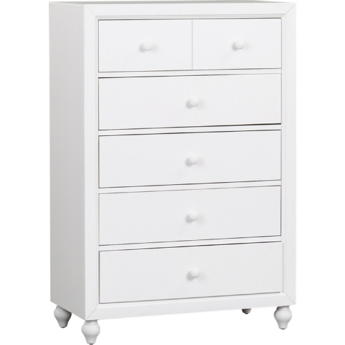 Cottage View 5 Drawer Chest in White Finish