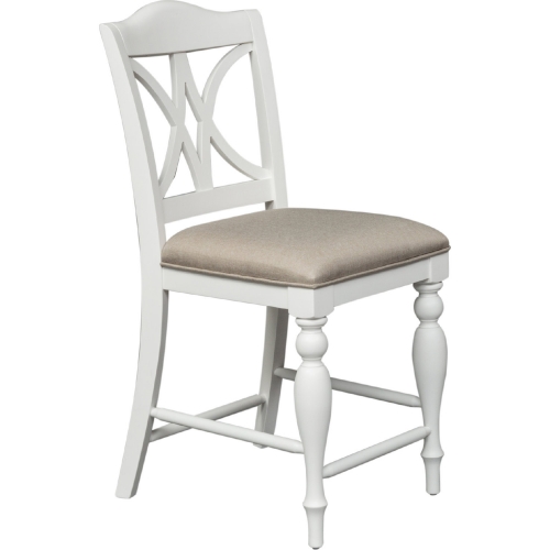 Summer House Slat Back Counter Chair in Oyster White (Set of 2)