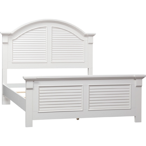 Summer House I King Panel Bed in Oyster White Finish