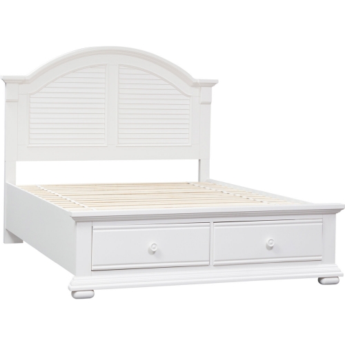 Summer House I King Storage Bed in Oyster White Finish