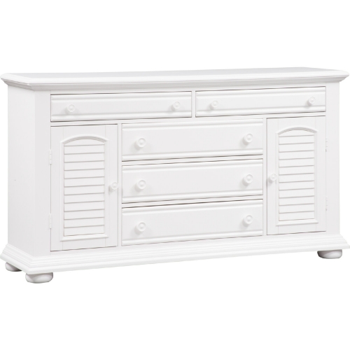 Summer House I 5 Drawer Dresser in Oyster White Finish