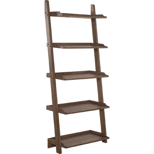 Americana Farmhouse Leaning Pier Bookcase in Dusty Taupe Finish Wood