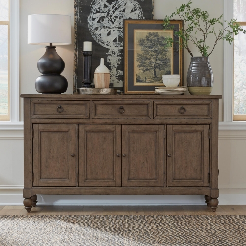 Americana Farmhouse Hall Buffet in Taupe Wood