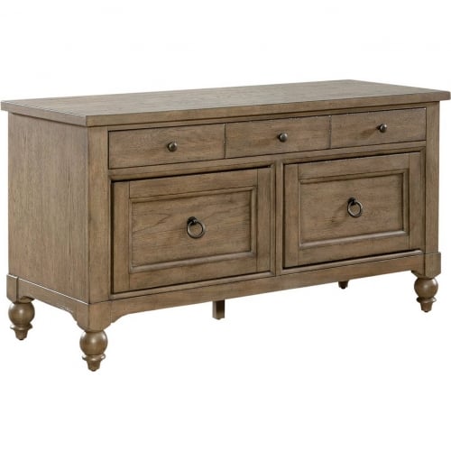 Americana Farmhouse Credenza in Dusty Taupe Finish Wood