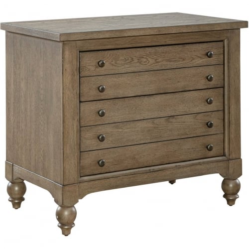 Americana Farmhouse Lateral File Cabinet in Dusty Taupe Finish Wood