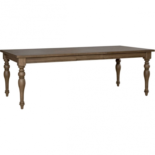 Americana Farmhouse 90" Dining Table in Distressed Brushed Taupe Wood