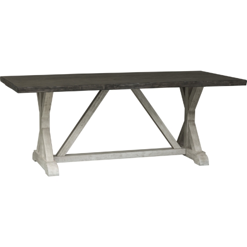 Willowrun 78" Trestle Table in Weathered White & Gray