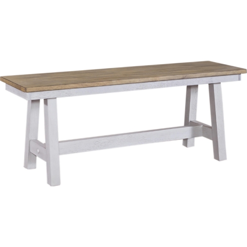 Lindsey Farm Dining Bench in Weathered White & Sandstone