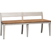 Farmhouse Reimagined Dining Bench in White & Brown