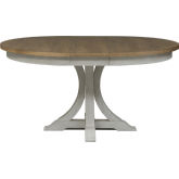 Farmhouse Reimagined 60" Pedestal Dining Table in White & Brown