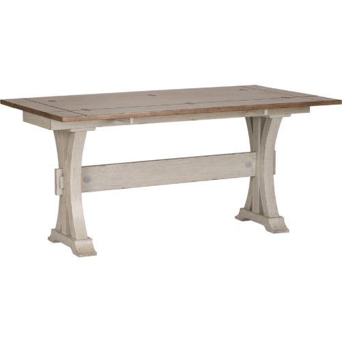 Farmhouse Reimagined Flip Lid Sofa Table in White & Chestnut