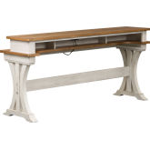 Farmhouse Reimagined Console Bar Table in White & Chestnut