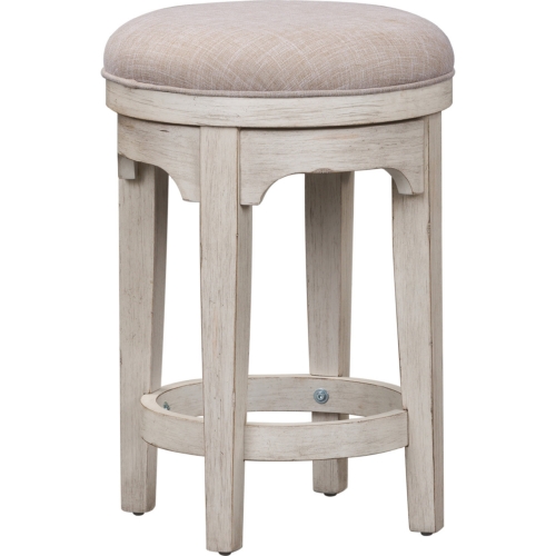 Farmhouse Reimagined Counter Swivel Stool in White & Chestnut