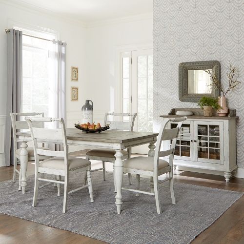 Whitney 5 Piece Dining Set in Weathered Gray