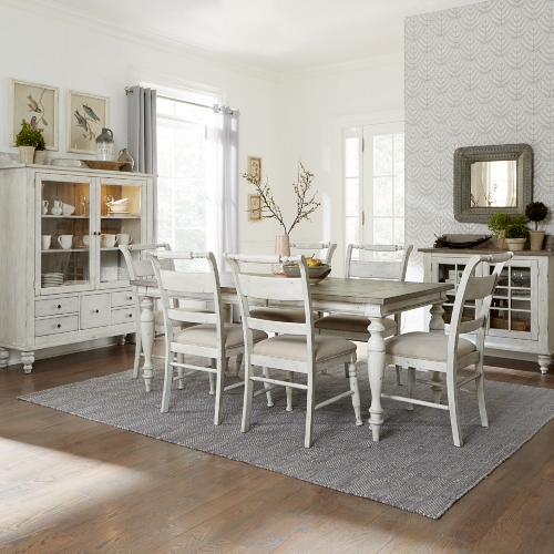 Whitney 7 Piece Dining Set in Weathered Gray