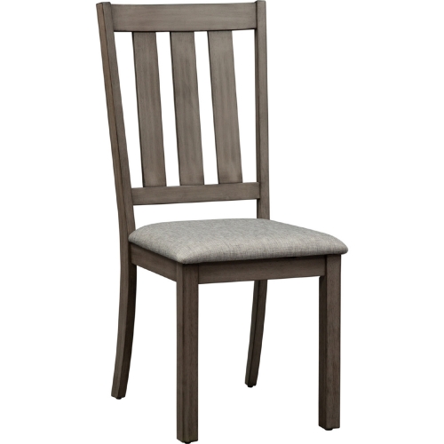 Tanners Creek Slat Dining Chair in Greystone & Fabric (Set of 2)