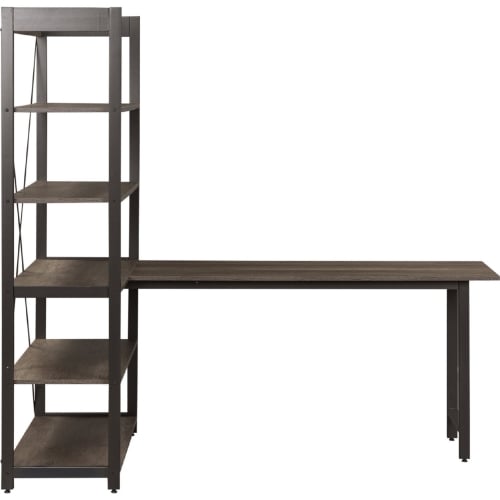 Tanners Creek Desk & Bookcase Set in Greystone & Pewter Finish