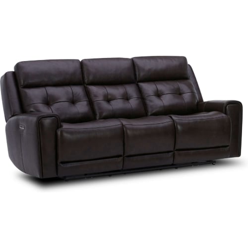 Carrington Power Recline & Zero Gravity Sofa in Dark Brown Top Grain Leather