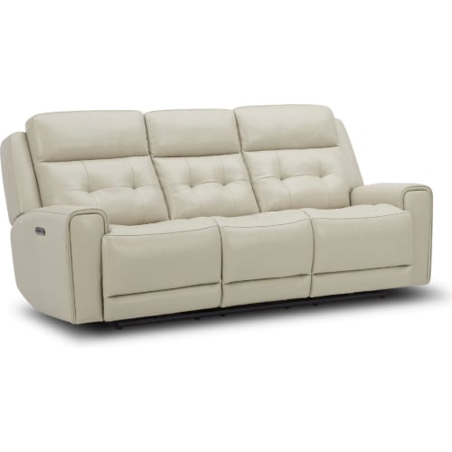 Carrington Power Recline & Zero Gravity Sofa in Baja Stone Top Grain Leather